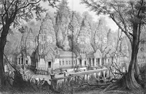 Angkor, Baion Ruins, illustration from Atlas du voyage d'