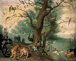 Animals and birds in the Garden of Eden (oil on copper) Animals and birds in the Garden of Eden (oil on copper)
