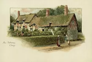 Ann Hathaway's cottage in Shottery (chromolitho)