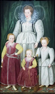 Family Portrait Gallery: Anne, Lady Pope with her children, 1596 (oil on canvas)
