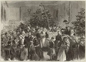 Annual entertainment and distribution of prizes from the Christmas tree at University College Hospital (engraving)