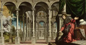 The Annunciation, 1545-50 (oil on canvas) (for detail see 89724) The Annunciation, 1545-50 (oil on canvas) (for detail see 89724)