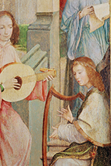 The Annunciation, detail of two Angels Playing Instruments (fresco) (see also 65889) The Annunciation, detail of two Angels Playing Instruments (fresco) (see also 65889)