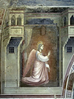 14 14o Xiv Xivo Secolo Collection: The Annunciation: The Archangel Gabriel, c.1305 (fresco)