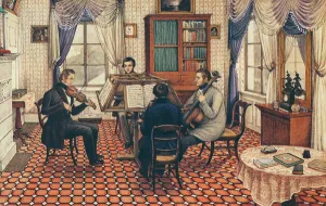 Anthony and Three Friends Playing a String Quartet Anthony and Three Friends Playing a String Quartet