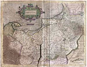 Antique map of Poland - today Lithuania (engraving, 1596)