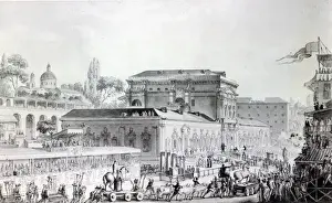 Antiquities found at Herculaneum being transported to the Naples Museum, c.1782 (pen Antiquities found at Herculaneum being transported to the Naples Museum, c.1782 (pen