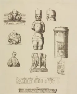 Antiquties from Westminster Hall, 1781 (etching) Antiquties from Westminster Hall, 1781 (etching)