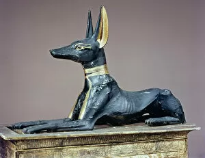 Images Dated 1st September 2006: Anubis, Egyptian god of the dead from a chest in the form of a shrine