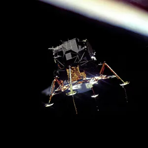 The Apollo 11 Lunar Module Eagle prepares to land, 1969 (photo) The Apollo 11 Lunar Module Eagle prepares to land, 1969 (photo)