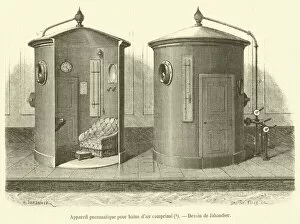 Le Magasin Pittoresque Gallery: Appareil pneumatique pour bains d air comprime (engraving)