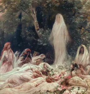Apparition, illustration for a literary work by Edmond Rostand (1868-1918) (oil on canvas Apparition, illustration for a literary work by Edmond Rostand (1868-1918) (oil on canvas