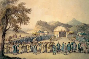 The Approach of the Emperor of China to his tent in Tartary to receive the British Ambassador The Approach of the Emperor of China to his tent in Tartary to receive the British Ambassador