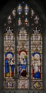 Apse window with St. John The Baptist, Virgin & Child, and St Apse window with St. John The Baptist, Virgin & Child, and St