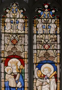 Apse window with Virgin & Child and St. John The Evangelist, detail Apse window with Virgin & Child and St. John The Evangelist, detail