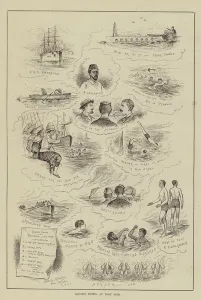 Buoys Gallery: Aquatic Sports at Port Said (engraving)