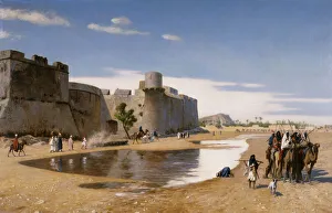 An Arab Caravan outside a Fortified Town, c.1895 (oil on canvas) An Arab Caravan outside a Fortified Town, c.1895 (oil on canvas)