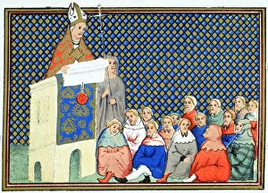 Arundel Collection: The Archbishop of Canterbury preaching to the English nobility against Richard II