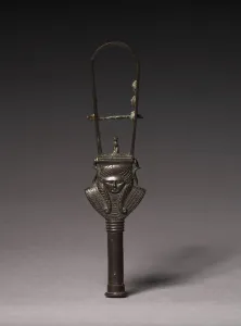 Arched Sistrum, 380-343 BC (bronze, hollow cast) Arched Sistrum, 380-343 BC (bronze, hollow cast)