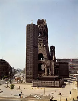 Architecture: view of the Protestant church Kaiser-Wilhelm-Gedachtniskirche (Church of Remembrance Emperor William)