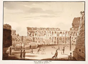 The Arena of the Colosseum filled in and restored to its former state The Arena of the Colosseum filled in and restored to its former state