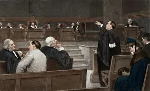 Argument in the Court of Criminal Appeal (colour photogravure)