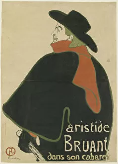 Belle And Xc9 Gallery: Aristide Bruant, in His Cabaret, 1893 (colour litho on buff wove paper)