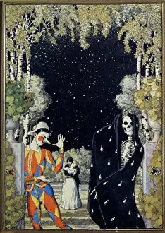 Arlequin et la mort (Harlequin and Death) - Oeuvre de Konstantin Andreyevich Somov (1869-1939)
