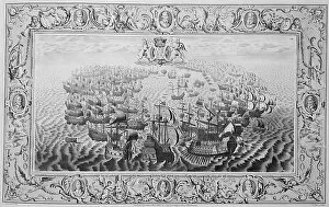 Images Dated 30th May 2007: Armada (engraving from a tapestry), 1739