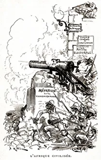 Armed African soldiers going to the assault, 1883 (illustration) Armed African soldiers going to the assault, 1883 (illustration)