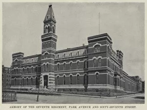 Park Avenue Gallery: Armory of the Seventh Regiment, Park Avenue and Sixty-Seventh Street (b / w photo)