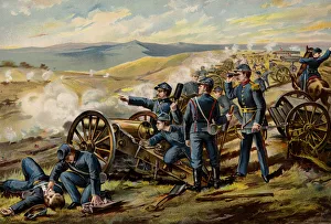US Army, Field Batteries, Malvern Hill, 1862 (colour litho) US Army, Field Batteries, Malvern Hill, 1862 (colour litho)