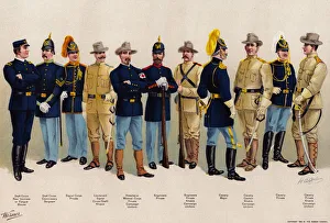 US Army, uniforms, 4 Cavalry, 2 Engineers, 1 Hospital, 2 Staff Corps US Army, uniforms, 4 Cavalry, 2 Engineers, 1 Hospital, 2 Staff Corps