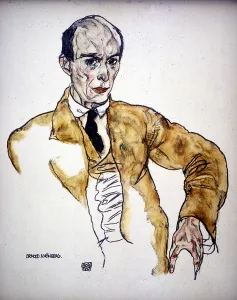 Arnold Schoenberg, 1917 (pen & ink and w/c on paper) Arnold Schoenberg, 1917 (pen & ink and w/c on paper)