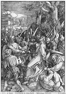 The Arrest of Jesus Christ, 1510 (woodcut) (b / w photo)