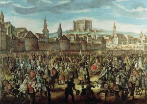 The Arrival of Empress Maria Theresa of Austria (1717-80) at Pressburg (Bratislava) The Arrival of Empress Maria Theresa of Austria (1717-80) at Pressburg (Bratislava)