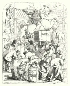 Arrival of goods to be exhibited at the Great Exhibition of 1851, Crystal Palace Arrival of goods to be exhibited at the Great Exhibition of 1851, Crystal Palace