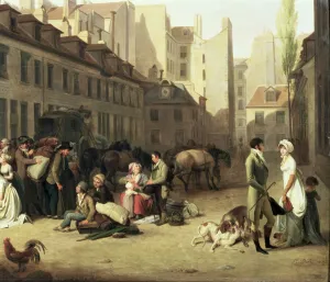 The Arrival of a Stage Coach at the Terminus, detail of some passengers The Arrival of a Stage Coach at the Terminus, detail of some passengers