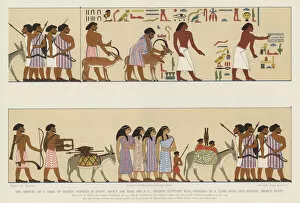 Loads Gallery: The arrival of a tribe of Semitic nomads in Egypt, about the year 1895 BC (colour litho)