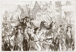 Arrival of the Wittemberg theologians at Leipsic, illustration from ' Arrival of the Wittemberg theologians at Leipsic, illustration from '