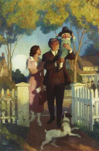Briefcase Gallery: Arriving Home, (oil on canvas)