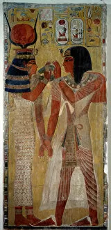 Art of ancient Egypt: King Sethi I and goddess Hathor, comes from the tomb of Sethi I