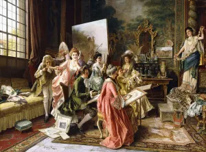 Artists Studio Gallery: The Art Class, (oil on canvas)