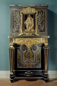 Art France: Cabinet adorns the figure of King Louis XIV (1638-1715) in Hercules Gaulois Art France: Cabinet adorns the figure of King Louis XIV (1638-1715) in Hercules Gaulois
