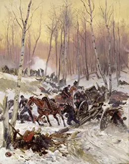 Artillery Combat in a Wood during the Siege of Paris, 1870-71 (oil on canvas) Artillery Combat in a Wood during the Siege of Paris, 1870-71 (oil on canvas)