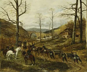 Artillery Moving Through a Valley, Rezonville, (oil on canvas) Artillery Moving Through a Valley, Rezonville, (oil on canvas)