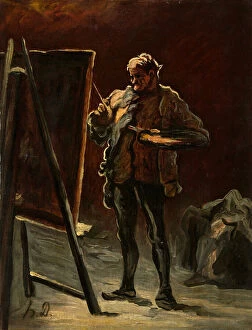 Impasto Gallery: An Artist, c.1870-75 (oil on canvas, mounted on panel)