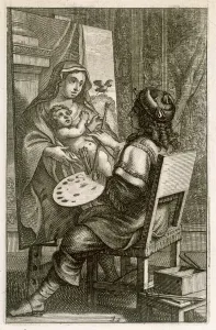 Artist at Work, from Recueil de Figures.., pub. Paris, 1737 (engraving) Artist at Work, from Recueil de Figures.., pub. Paris, 1737 (engraving)
