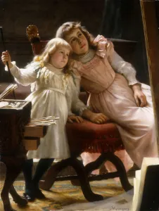 Artists Studio Gallery: The Artists Daughters, (oil on canvas)