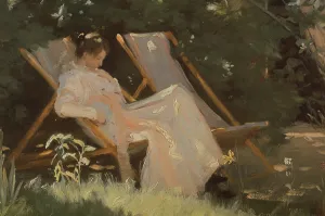 The artists wife sitting in a garden chair at Skagen, 1893 The artists wife sitting in a garden chair at Skagen, 1893